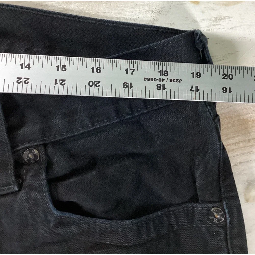 True Religion Bobby Black Straight Leg Jeans Mens 36 Made in USA TRM6288